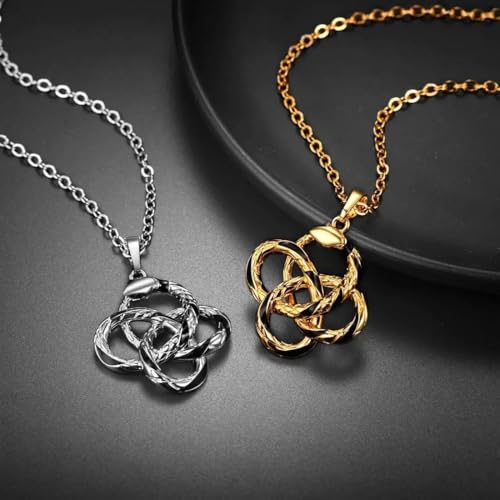Collier serpent argent anti-ternissement Ouroboros rétro - 5