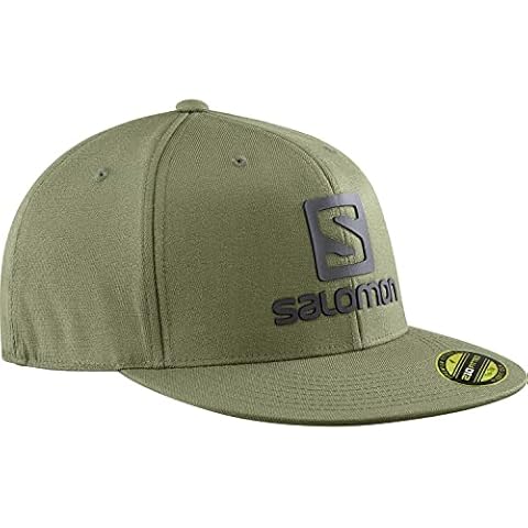 Salomon LOGO CAP FLEXFIT, Men's Running Hat, Perfect for Running, Hiking and Touring, Olive Night Cover