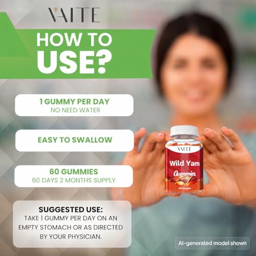 Image of Wild Yam Root Gummies 1000mg - Dioscorea Villosa Herbal Supplement for Women - Menopause & Hormonal Balance Support - Supports Womens Wellness - Non-GMO, Gluten-Free, Vegan - 60 Chewables