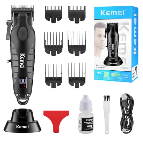KEMEI Professional Hair Clippers Set for Men,Cordless Rechargeable Hair Clippers Kit, Clippers and Trimmer Set for Hair Cutting, Haircut Clippers,Gifts for Men