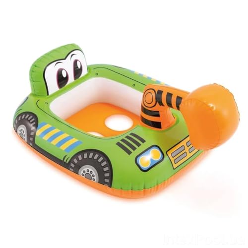 Image of 74x58cm Plactic Swim Float with Seat and Backrest for 1-2 Years Old Kids | Inflatable Car Floatie Kiddie Floats Pack of 1