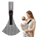 DAVBNM Baby Sling Carrier Toddler Sling, Baby Side Carrier with Thick Shoulder Straps-Adjustable, for Newborn Infant Toddler 3-36 Months, Breathable and Comfortable (Black-3, One Size)