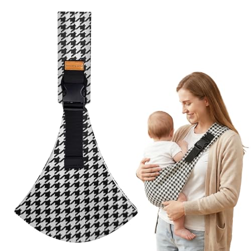 DAVBNM Baby Sling Carrier Toddler Sling Baby Side Carrier with Thick Shoulder Straps-Adjustable for Newborn Infant Toddler 3-36 Months Breathable and Comfortable (Black-3 One Size)