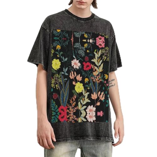 T-shirt floral bohème homme coupe ample pour un look d'été décontracté chic