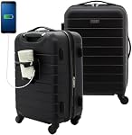 Wrangler Unisex-Adult Smart Luggage Set with Cup Holder and USB Port Luggage Set