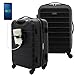 Wrangler Smart Spinner Hardside Luggage, 22-Inch Carry-On, Black