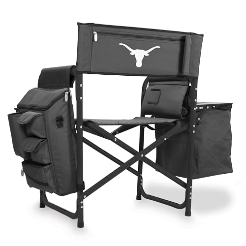 PICNIC TIME NCAA Oklahoma State Cowboys Fusion Camping Chair with Side Table and Soft Cooler - Beach Chair for Adults - Lawn Chair