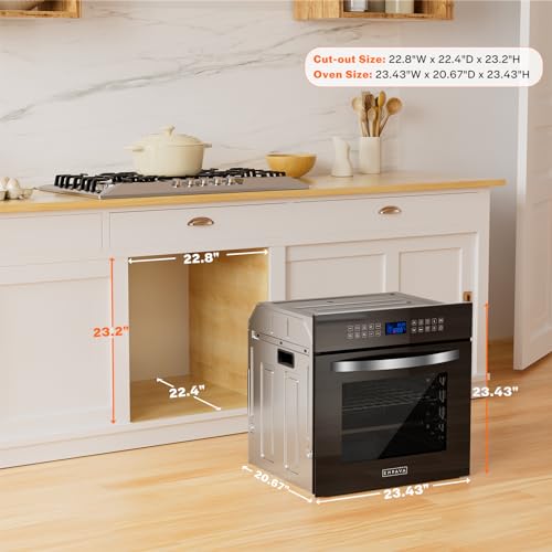 Empava EMPV-24WOC17-LTL 24 Inch 10 Cooking Functions W/Rotisserie Electric Led Digital Display Touch Control Built-In Convection Single Wall Oven thumb #1
