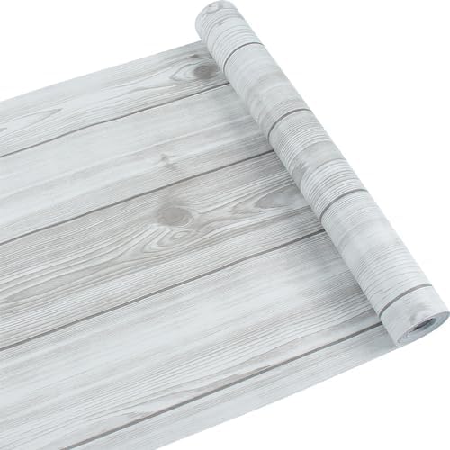 0.45 * 5M White Wood Effect Wallpaper Self Adhesive Waterproof