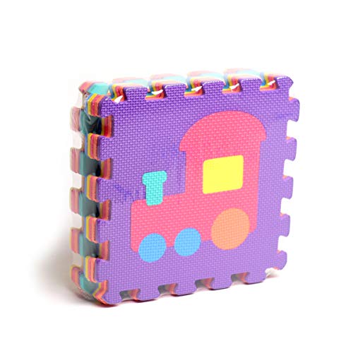 Vehicle Rubber Eva Foam Puzzle Play Mat Floor. 10 Interlocking Playmat Tiles (Tile:12X12 Inch/9 Sq.feet Coverage). Ideal For Crawling Baby, Infant, Classroom, Toddlers, Kids, Gym Workout #TOP6
