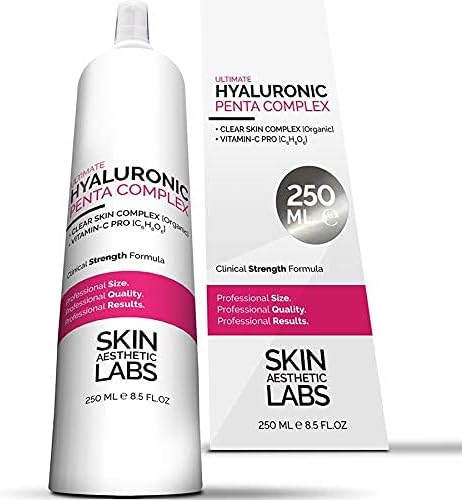 Serum Concentrate 250 ml • 5x Hyaluronic • Clinic Size • Anti-Ageing Gel with Vitamin C Pro • Clear Skin Complex • Hypoallergenic • Care for Face, Neck and Décolleté
