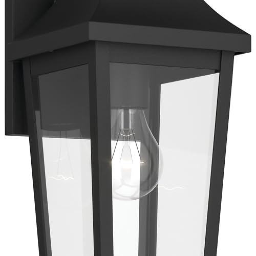 Kichler 16 Inch Cleary 1 Light Outdoor Modern Traditional Wall Light, with Clear Glass in Textured Black, Waterproof Aluminum, (16" H x 6" W), 59193BKT by Kichler - Image 3