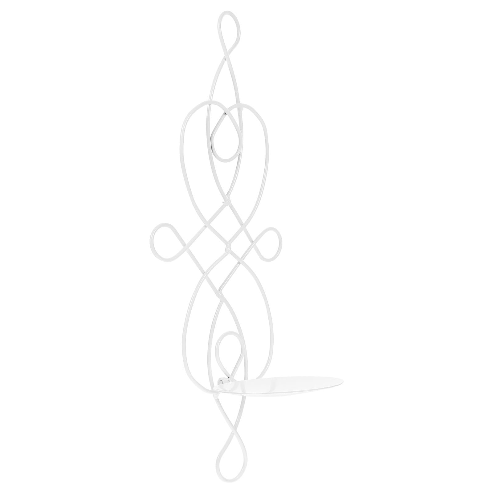 Wandkerzenständer 2 Stück Wandhalter Dekor Display Eisen Vase Hängender Kerzenhalter Für Badezimmer(White)