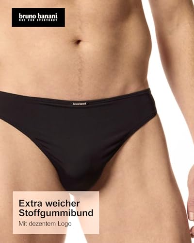 bruno banani Herren Strings Bale - 3er Set - Bequeme Herren Strings - Atmungaktive Mikrofaser - Hohe Bewegungsfreiheit - Niedrige Bundhöhe schwarz, L