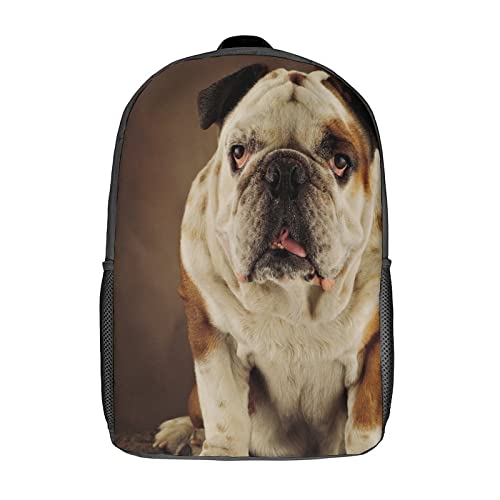 Sac à dos Bulldog Teen pour ados et enfants - Cartable 17 pouces imprimé 3D