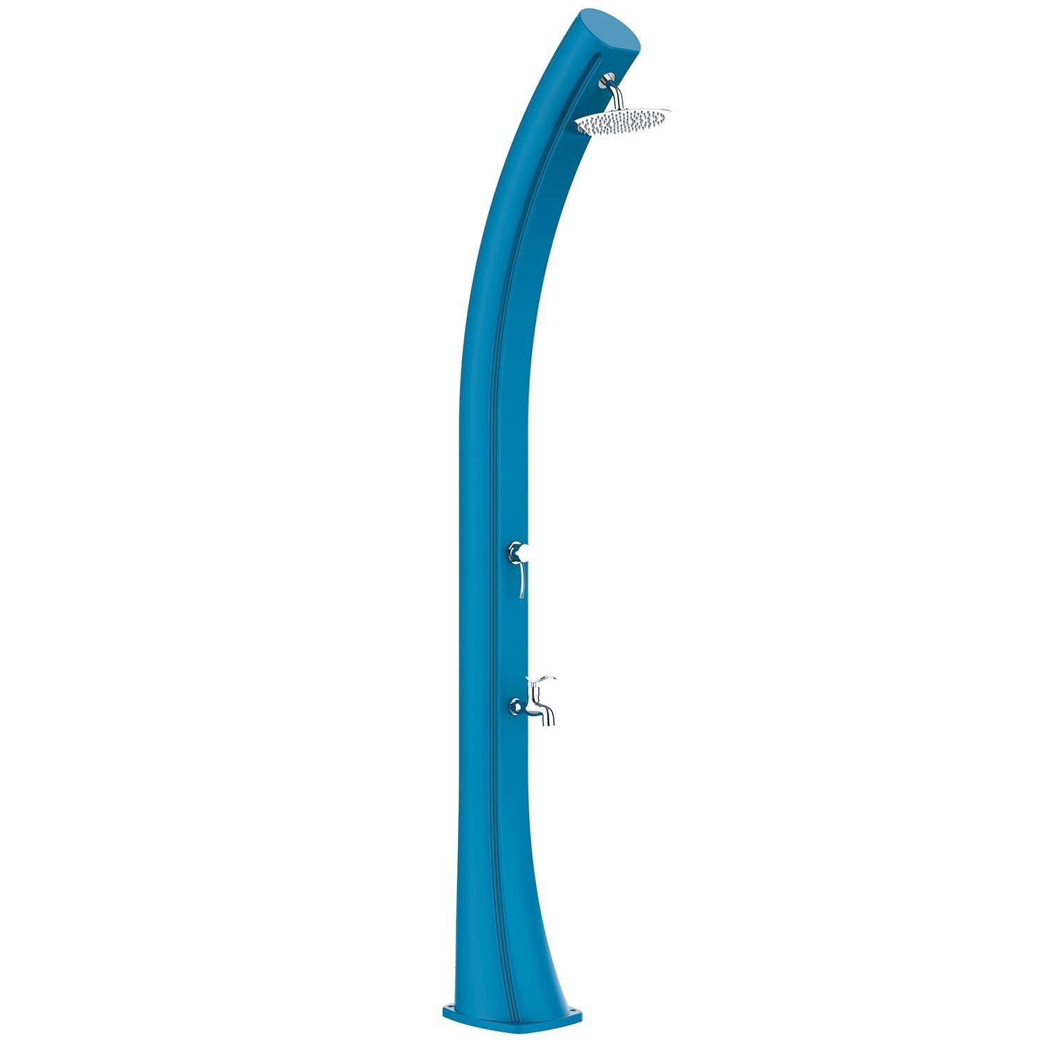 Starmatrix Doccia Solare Curva In Polietilene Da 40 Litri Con Lavapiedi h 226 Cm Blu Soffione Rotondo Cm Serbatoio 40 Litri Con Lavapiedi Doccia Rio Xxl