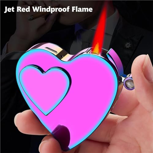 Encendedor Jet Flame con forma de corazón azul miniatura 3