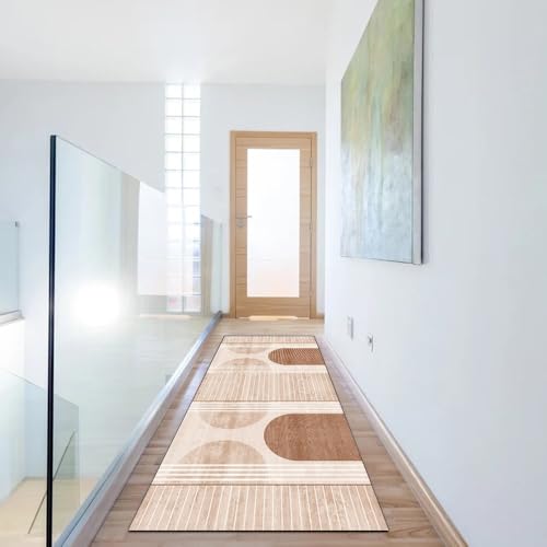 Alfombra de pasillo antideslizante que no se mueve de 80x220 cm lavable naranja 6