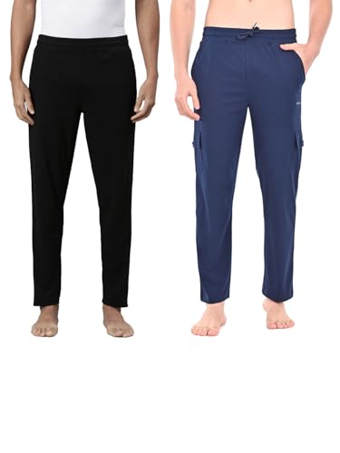 Image of Pepe Jeans Men's Mid Rise Track Pant Combo | 100% Cotton Superior Comfort For All Day Lounge Wear