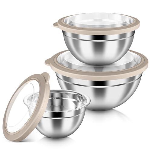 HaWare Mixing Bowls with Airtight Clear Lids...