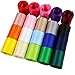 2 Inch Wide Solid Color Double Sided Polyester Satin Ribbon 20 Colors X 2 Yard Each Total 40 Yds Per Package