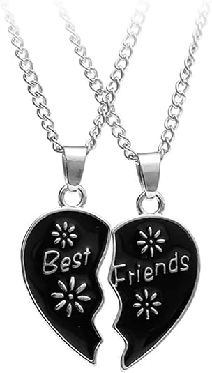 2 Pcs Friendship Pendant Necklace for Women 2-Split Best Friend Forever Necklace Funny Burger and Fries Statement Necklace Teen Girls Jewelry Birthday