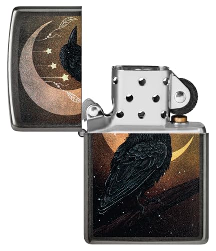 Encendedor Zippo Raven Moon Gris de Bolsillo miniatura 4