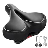 BURSUN Wide Bike Seat, Beach Cruiser Seat Comfortable Bike Seats for Men Women-Dual Shock Absorbing...