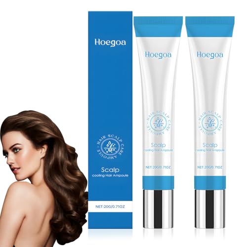 2 piezas Scalp Cooling Hair Ampoule,Scalp Serum,Hair Serum Roll-On, Sérum capilar con hialurón y jengibre-fortalece raíces, promueve crecimiento y volumen,¡Nutre y reduce la caída