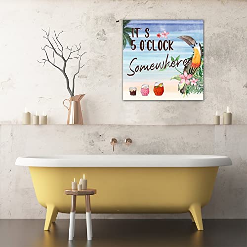 Décoration murale extérieur It's 5 O'Clock Somewhere bois - 7