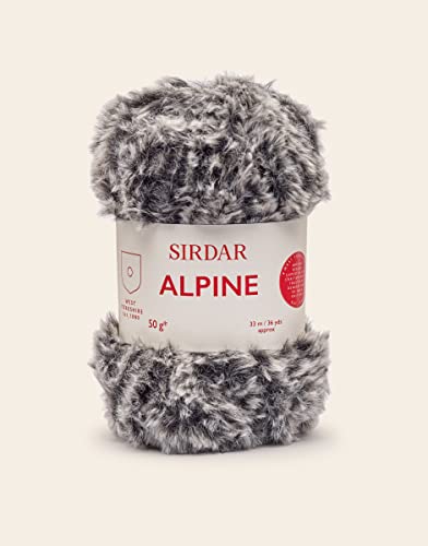 Sirdar – Pelote de laine imitation fourrure Alpine, 50 g, couleur phoque (402)
