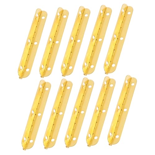 MUCKLILY Wooden Boxes Hinges 10pcs Heavy Duty Piano Hinges for Craft Projects Gold 180 Degree Swing