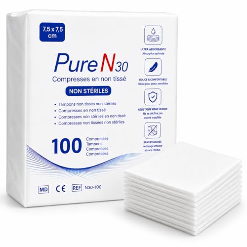 Compresses 7,5x7,5 douces pour peaux sensibles et soins des plaies