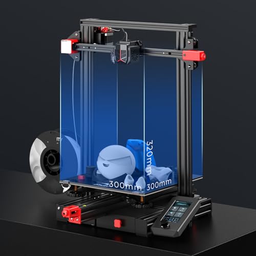 Imprimante 3D avec nivellement automatique, impression silencieuse, double axe Z, écran couleur 4,3 pouces, assemblage facile, volume d;impression 300 x 300 x 320 mm, fonctionnement silencieux