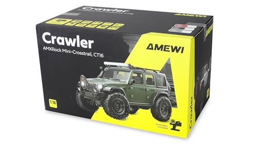 Amewi AMXRock Mini-Crosstrail Scale Crawler 4WD 1:16 RTR grün inkl. Fernsteuerung, Akku, Ladekabel
