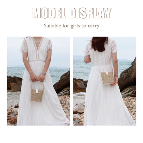 Fecialy Straw Crossbody Bag for Women Handmade Rattan Shoulder Bags Beach Summer Handwoven Straw Clutch Purse2