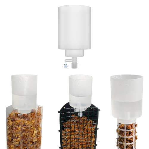 Adjustable Moss Pole Watering Dripper Pro - Self Watering Planter Insert with Flow Control, Plant Watering Globes & Devices, Slow-Release Self Watering Spikes for Monstera/Epipremnum (4, White)