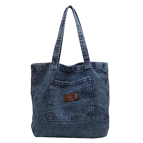 Sac fourre-tout en denim pour femme grand sac à bandoulière en jean pour le bureau et les voyages