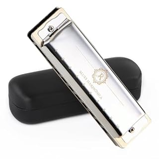 Harmonica Key of C 10 Holes 20 Tones Blues Harp Diatonic Mouth Organ Armonica with EVA Protective Case for Adults Beginner Intermediate Rock Jazz Gift Silver JDR North - Les Beatles, Paul McCartney, John Lennon, RIngo Starr, George Harrison