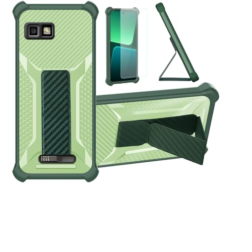 bojioderf Coque pour Motorola Defy Coque Étui Case Cover Hybride [avec Protection d'écran en Verre trempé] [Support magnétique Pliable] [givré résistant...