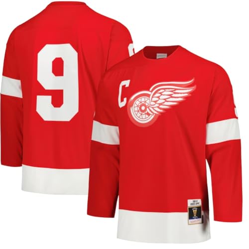 Camiseta de jogador réplica Gordy Howe Detroit Red Wings 1960-61, Vermelho, GG