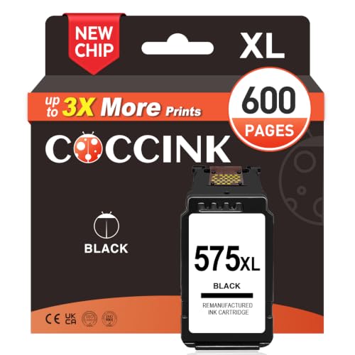 COCCINK PG-575 XL (1 Negro) Tinta para Canon 575 XL TR4755i TR4756i TS3751i