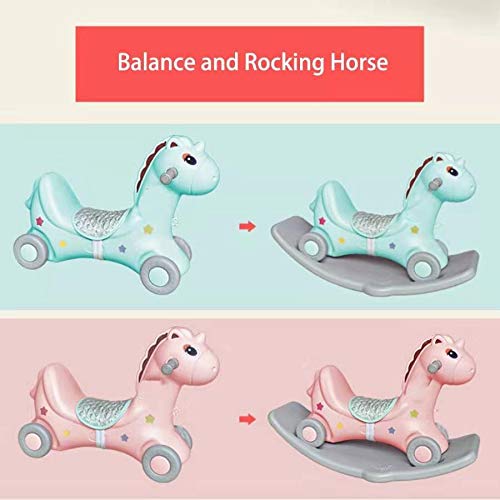 WDW 2-in-1 Schaukelpferd für Kinder, Laufrad für Kleinkinder, Schaukelpferd ab 1 Jahr, Größe – 88 L × 51 H × 39 B cm – Pink – Bild 4