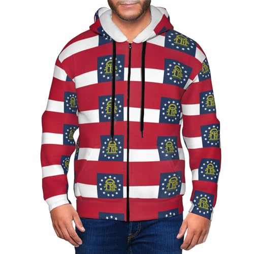 Sweat à capuche zippé à manches longues avec imprimé Géorgie - 7