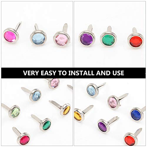 Amosfun 100Pcs Mini Brads Heart Metal Scrapbooking Brads Paper Fasteners For Diy Crafts 8X15Mm (Random Color) #TOP3