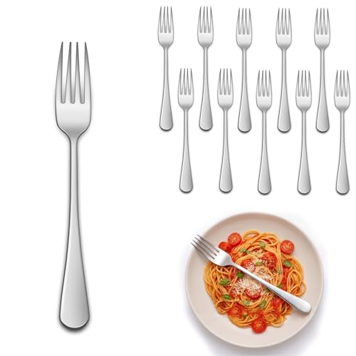 6.7 Inch Forks Set of 12, Stainless Steel Salad Forks, Mirror Polished Silverware Forks for Home Kitchen Dining, Metal Small Forks For Dessert