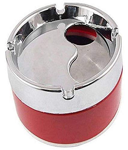 sp Plastic and Stainless Steel Unbreakable Windproof Tabletop ashtray for Home and Office Closed Printing Unbreakable Ashtray, Multicolour - 1 Piece