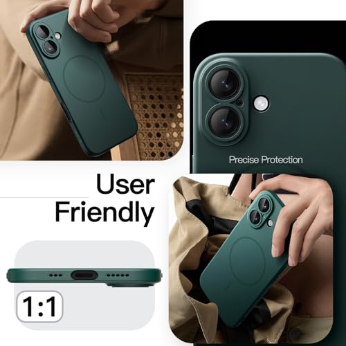 Image of JETech Magnetic Slim Case for iPhone 17 6.3-Inch, Compatible with MagSafe, Ultra-Thin Lightweight Minimalist Phone Cover with Matte Finish and Full Camera Lens Protection (Midnight Green)