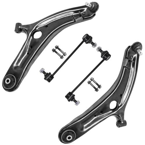 Image of Detroit Axle - Front Lower Control Arms Kit for 2010-2013 Kia Soul 2 Lower Control Arms with Ball Joint Assembly 2 Stabilizer Sway Bar End Links 2011 2012 Replacement
