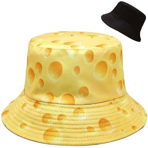 XYIYI Cute Cheese Yellow Bucket Hat Beach Fisherman Hats for Women Men Teen Girls